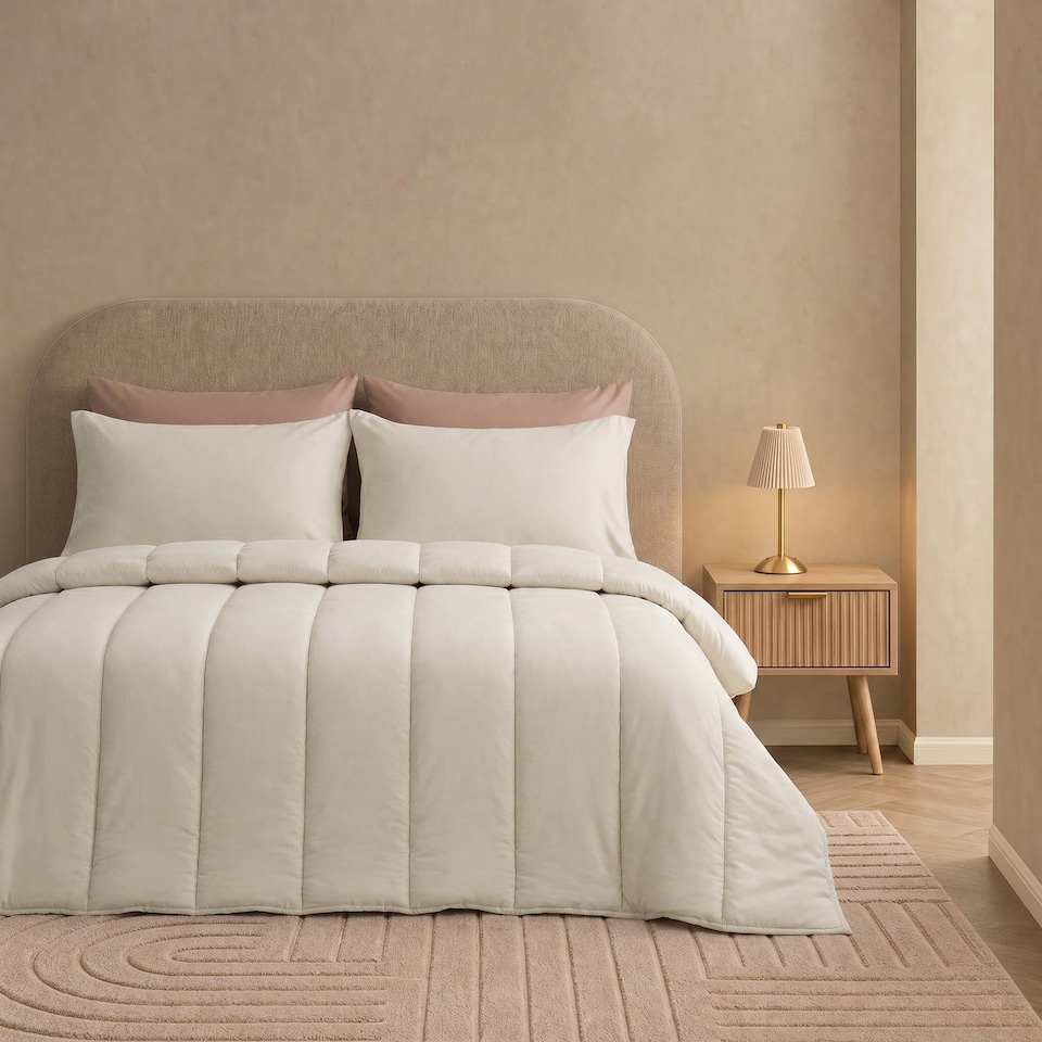 image 1 of OHS Plain 10.5 TOG Coverless Duvet with Pillowcase Bedding Set