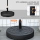 image 3 of Outsunny Garden Parasol Base Water or Sand Filled Weight with Built-In Handle | Black | Black | Φ56 x 30.5H cm