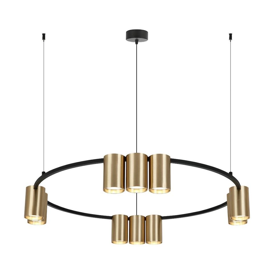 image 1 of Milagro Pendant Light (Circle) Genesis Black Gold 10xGU10