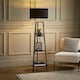 image 1 of ValueLights Hiru Black 3 Tier Floor Shelf Lamp Black Shade | Black