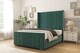 image 2 of Sloomy Hargrave Emerald Plush Bed Frame With Mattress With 50"  Upholstered Wingback Headboard 4'6 Double