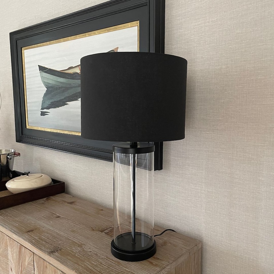 image 1 of Adelia Black & Glass Table Lamp