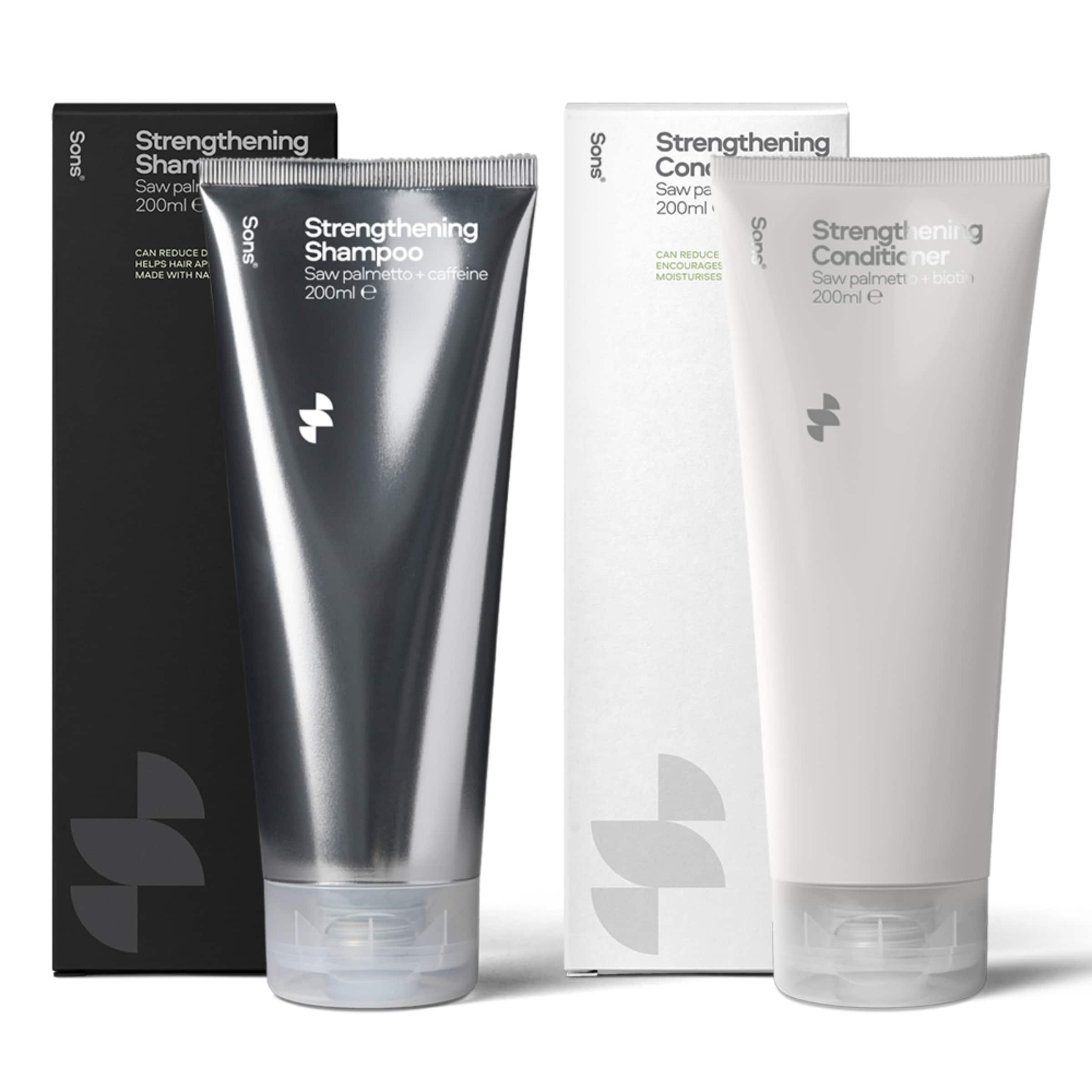 Sons Strengthening Shampoo & Conditioner for Men (2x200ml), DHT-Blocking & Anti Dandruff Treatment