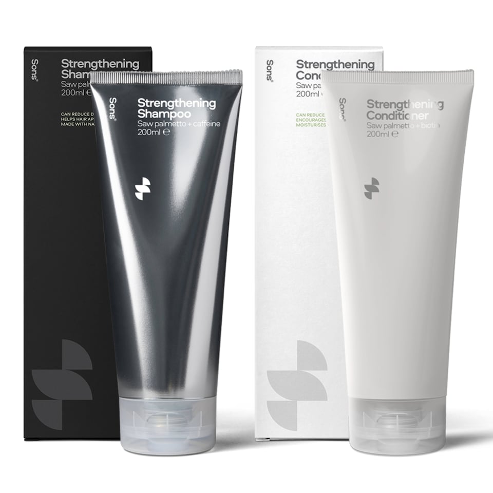 image 1 of Sons Strengthening Shampoo & Conditioner for Men (2x200ml), DHT-Blocking & Anti Dandruff Treatment