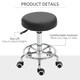 image 8 of Vinsetto Round PU leather Salon Beautician Stool Adjustable Height w/ Footrest