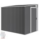 image 1 of Outsunny 7 x 5FT Garden Shed w/ Foundation Lean to Metal Tool Shed Dark Grey 