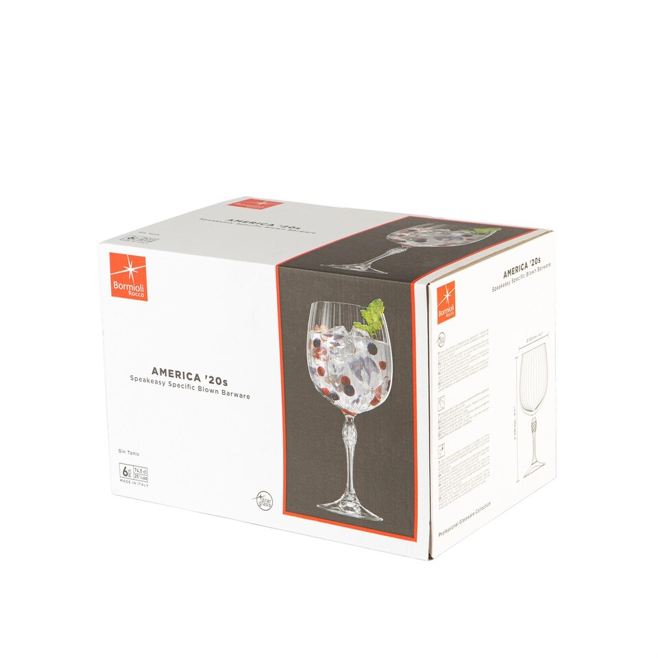 image 1 of Bormioli Rocco America '20s Gin Glasses - 240ml - Clear - Pack of 6