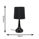 image 3 of ValueLights Teardrop Pair of Black Touch Table Lamps with Black Shade