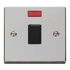 SE HOME Polished Chrome 1 Gang 20A DP Switch With Neon | Chrome | Polished Chrome