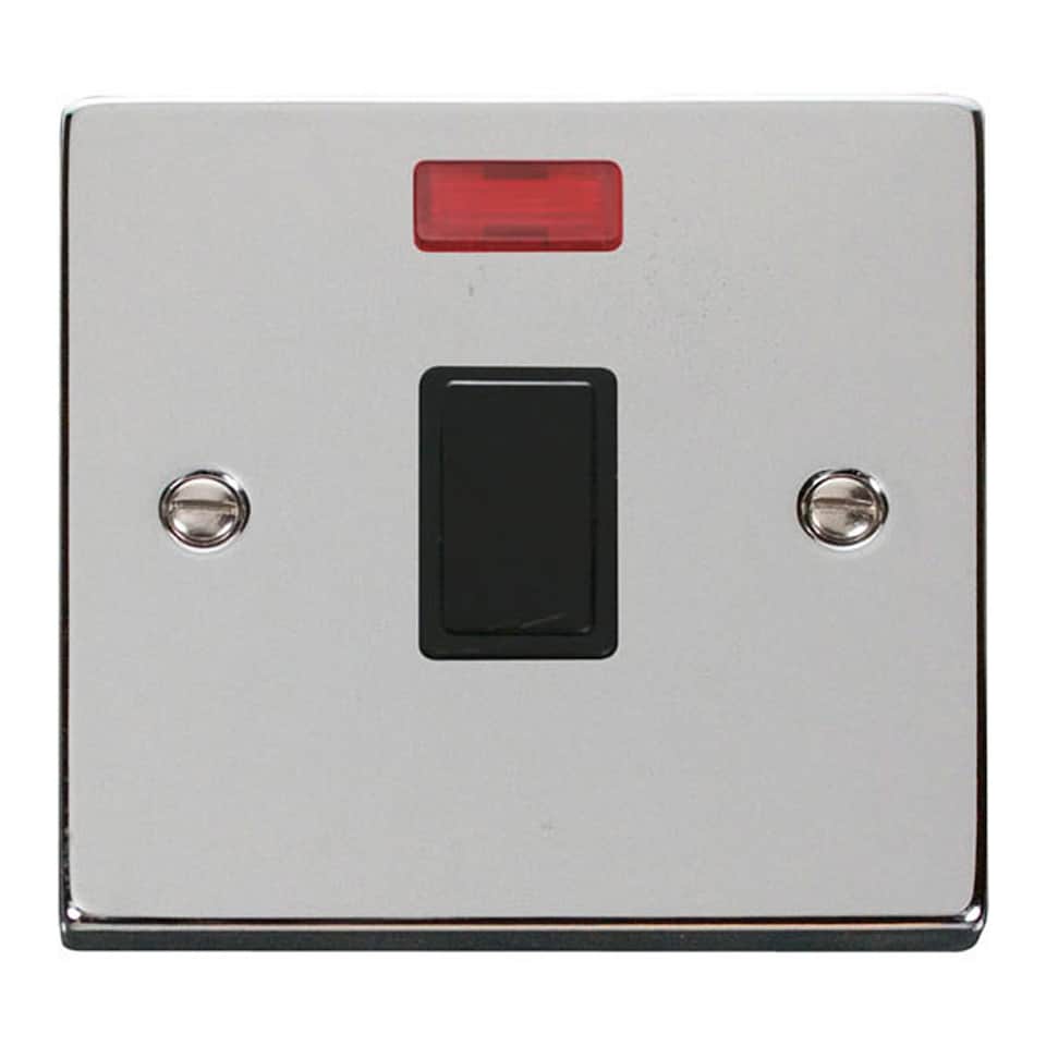image 1 of SE HOME Polished Chrome 1 Gang 20A DP Switch With Neon | Chrome | Polished Chrome