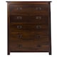 image 4 of Boston 5 Drawer Chest - Rich Dark Brown Lacquer Solid Wood Bedroom Storage with Brass Handles | Brown | Brown | 1