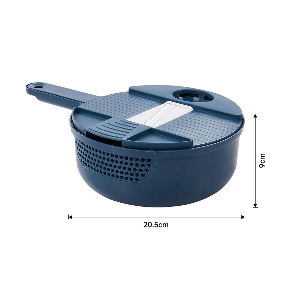 image 1 of Living and Home 9-in-1 Multi-Functional Vegetable Cutter Set, Blue