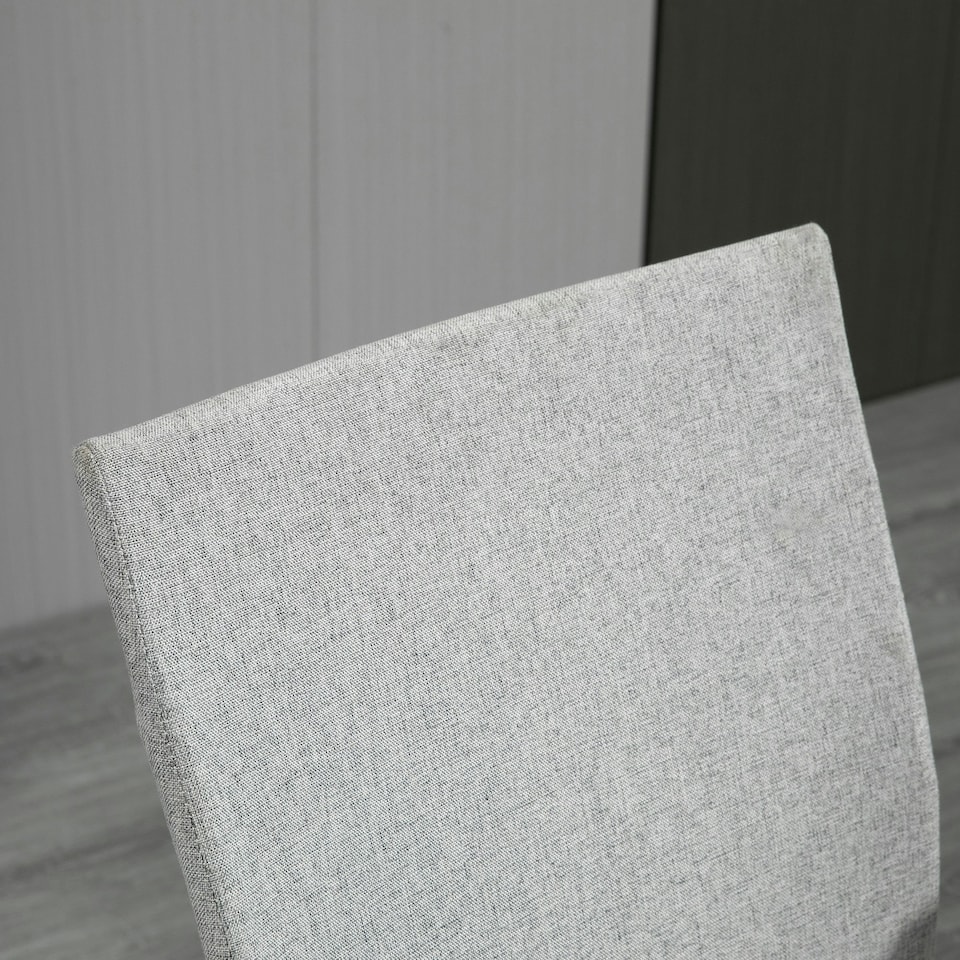 image 1 of Vinsetto Home Office Linen Chair Swivel Computer Desk Task Chair, Light Grey