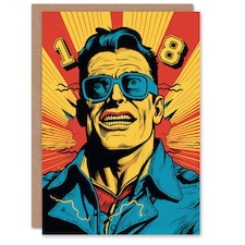 Retro Comic Super Hero Age 18 Year Old 18th Him Birthday Card