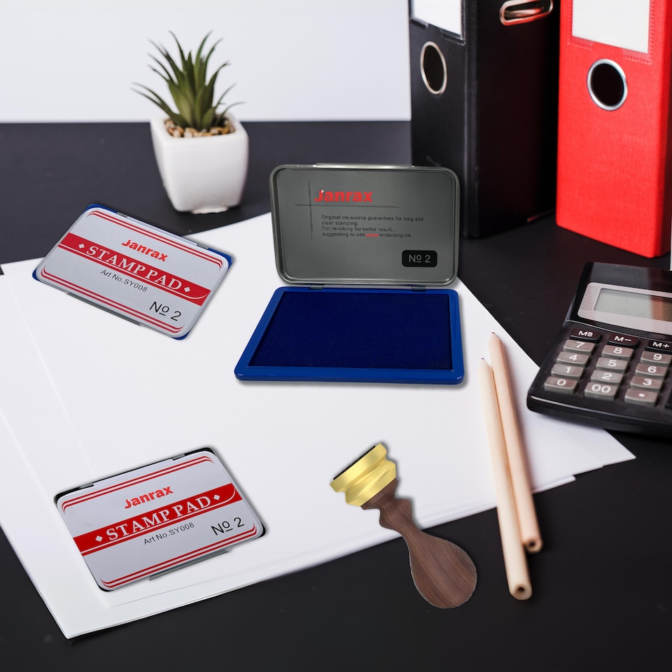 image 1 of Black Ink Stamp Pad 122 x 48mm – Long-Lasting Ink Pad for Clear, Consistent Impressions