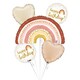 image 1 of Boho Rainbow Happy Birthday Balloon Bouquet - Pack of 5