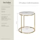 image 6 of Side Table Ellsa - marble top, steel frame, elegant design White | Gold