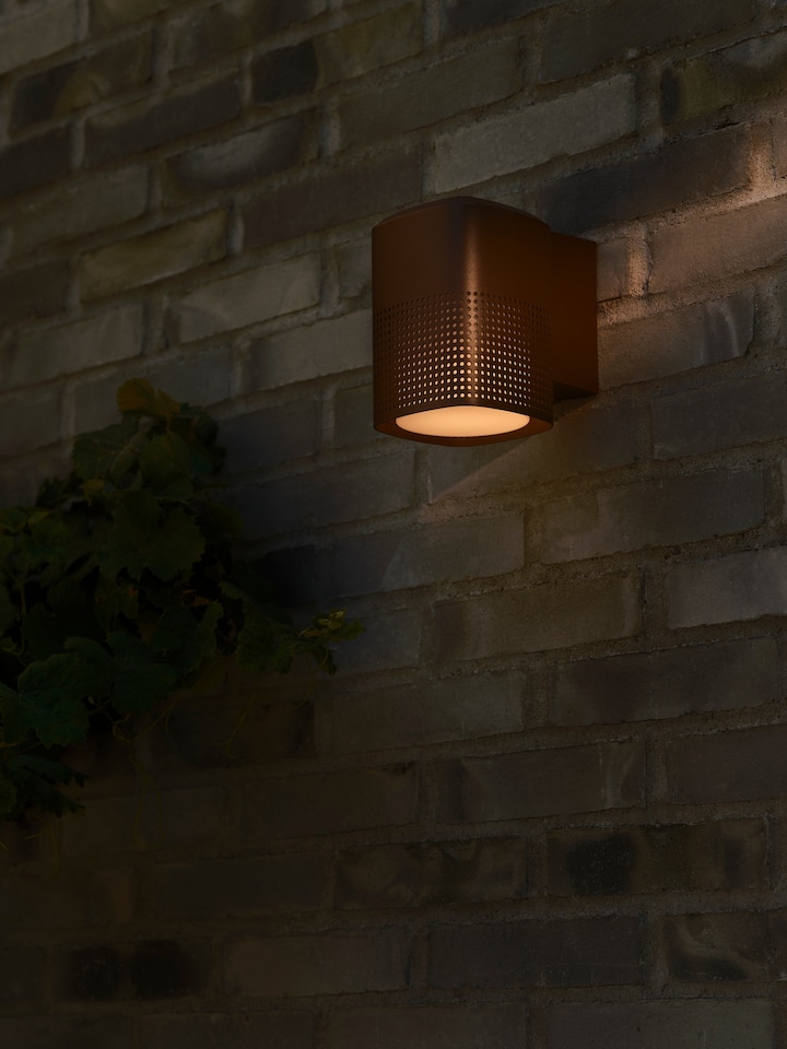 Nordlux Sidara Outdoor Wall light Brown Aluminium Solar E27 Sensor