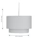 image 4 of Light Grey 2 Tier Ceiling Light Shade | Grey | Medium | 1