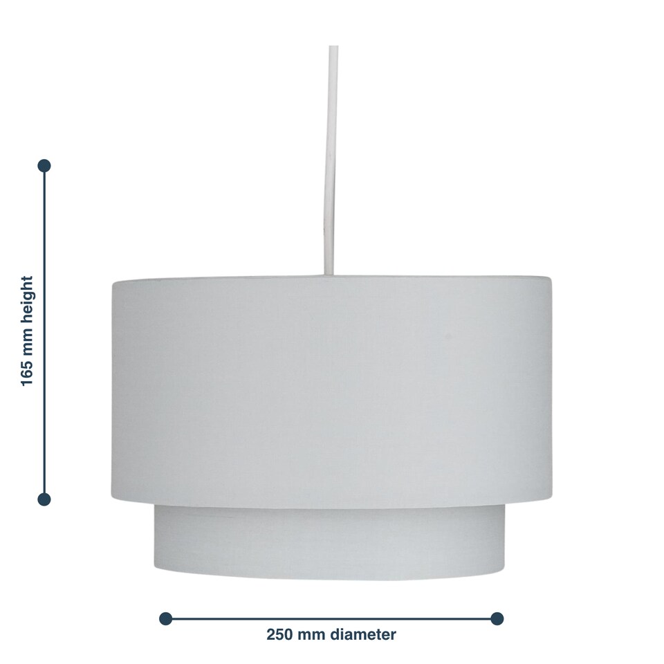 image 1 of Light Grey 2 Tier Ceiling Light Shade | Grey | Medium | 1