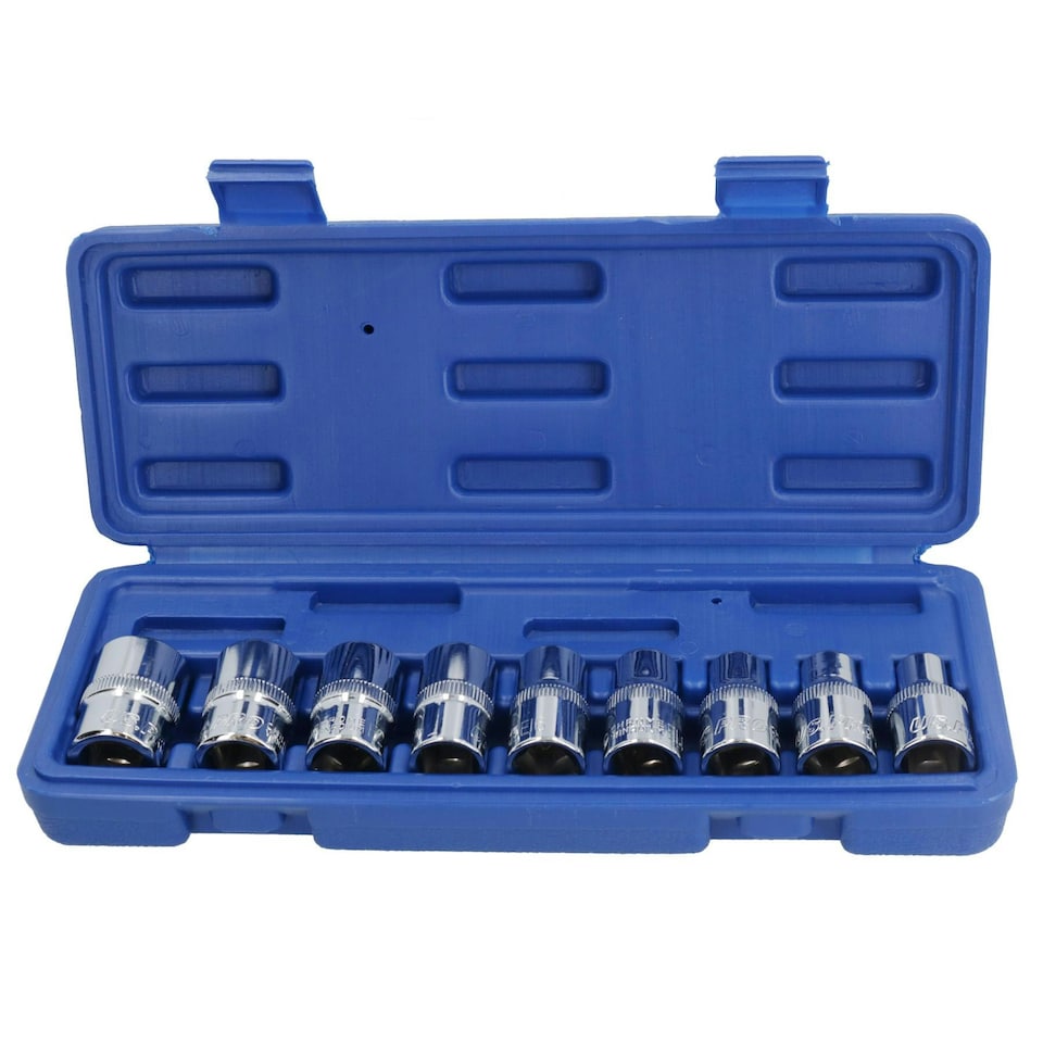 image 1 of 1/2" Drive Star Torx Shallow Female E Sockets E10 - E24 9pc Set