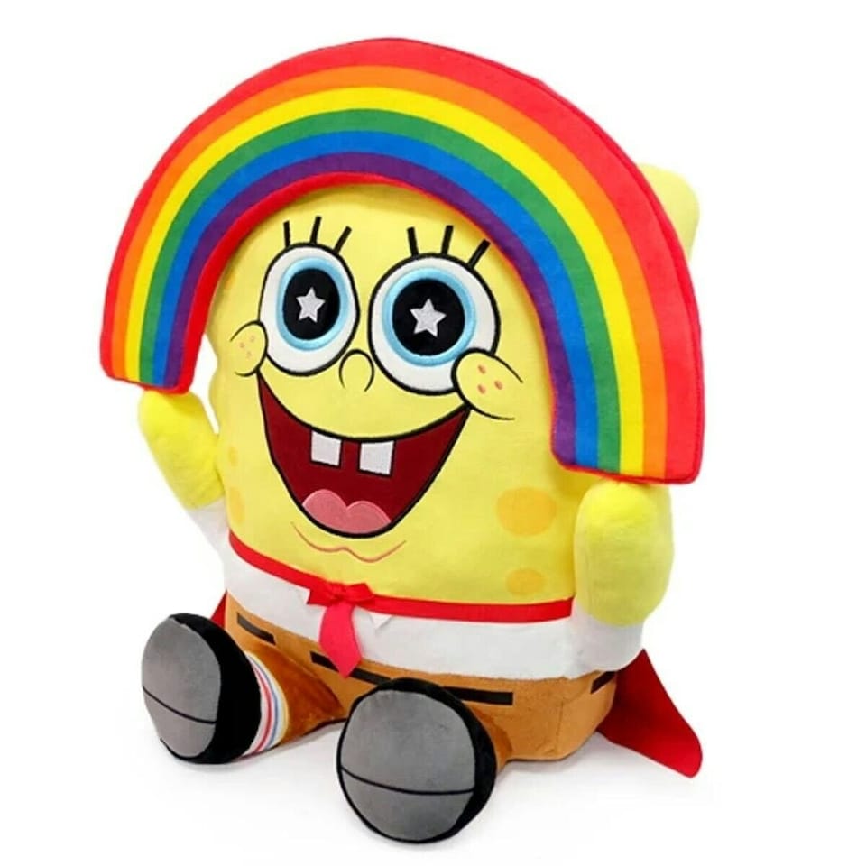 image 1 of SpongeBob SquarePants Hugme Rainbow Plush Toy - Yellow - One Size
