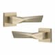 image 3 of Golden Grace 4 Pairs Modern Aura Design Premium Door Handles on Square Rose in Antique Brass Finish Gold
