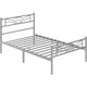 image 2 of Yaheetech Metal Platform Bed Frame with Cloud-inspired Design Headboard Silver, 3ft Single
