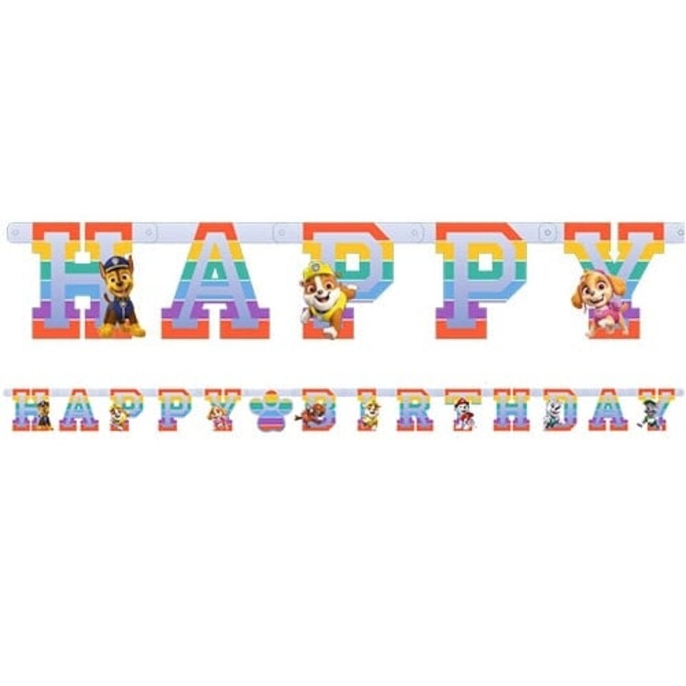 image 1 of Paw Patrol Happy Birthday Cardboard Letter Banner 2m