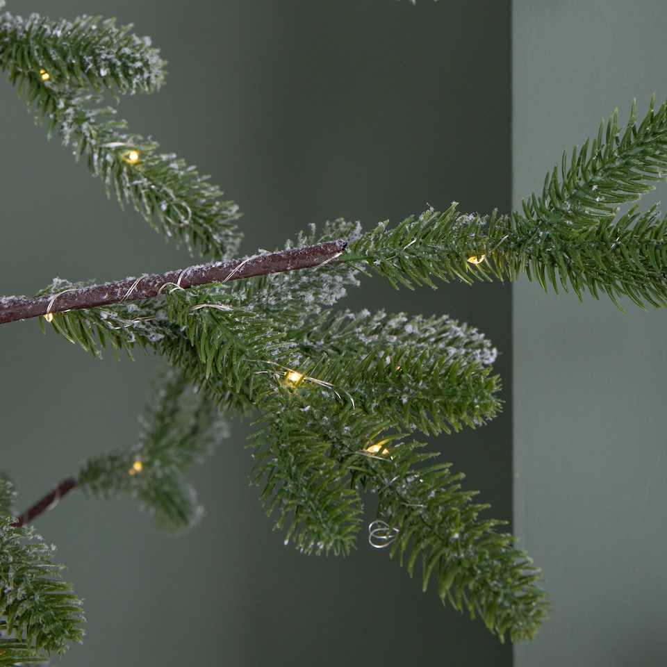 image 1 of 8ft (2.40m) Tall Light up Christmas Snow Tree with 412 Warm White LEDs