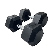 HXGN Pro Hex Dumbbells — Pair, 22.5 kg Each, Knurled Steel Handles | Multi | 22.5kg