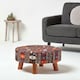 image 2 of Homescapes Flat Kilim Footstool with Legs | Red | 62 x 62 x 30 cm