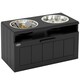 image 1 of PawHut Raised Dog Bowl, Elevated Dog Bowls with Slow Feeder Mat, Black 