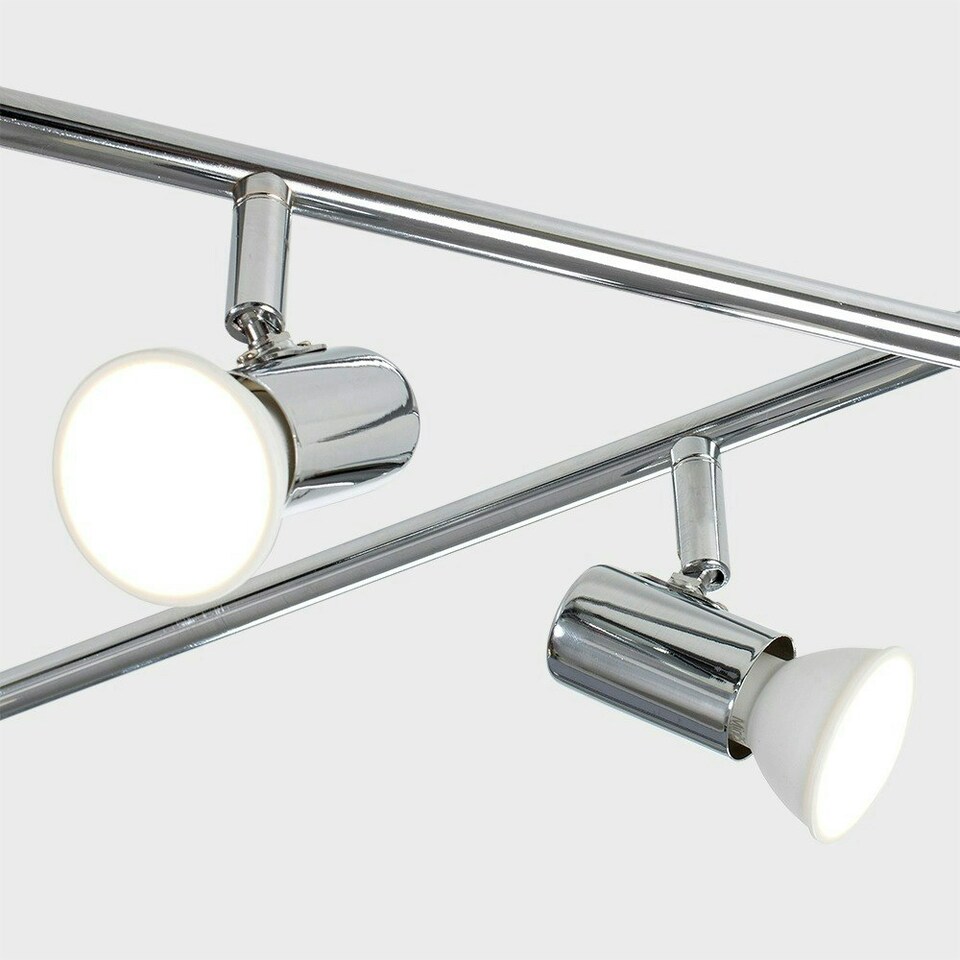 image 1 of ValueLights Modern Silver Chrome 8 Way Flexi Z Adjustable Ceiling Spotlight
