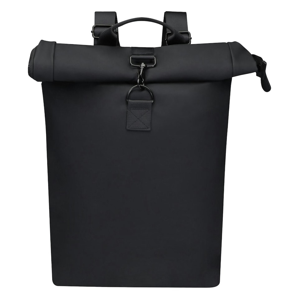 image 1 of Floso Turner Roll Top 12L Laptop Backpack - Solid Black - One Size