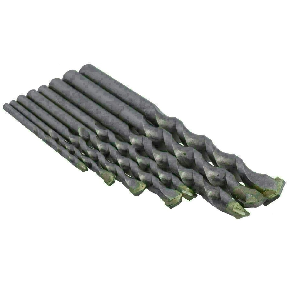 image 1 of Masonry Twist Drill Bit Set 8pc Metric & Imperial Size Metal Wood Brick 3mm - 10mm
