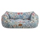 image 1 of Morris & Co Bower Print Square Box Dog & Cat Bed - Small Blue | S