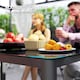 image 6 of Outsunny Outdoor Dining Table for 6 with Glass Top, Aluminium Frame, Grey