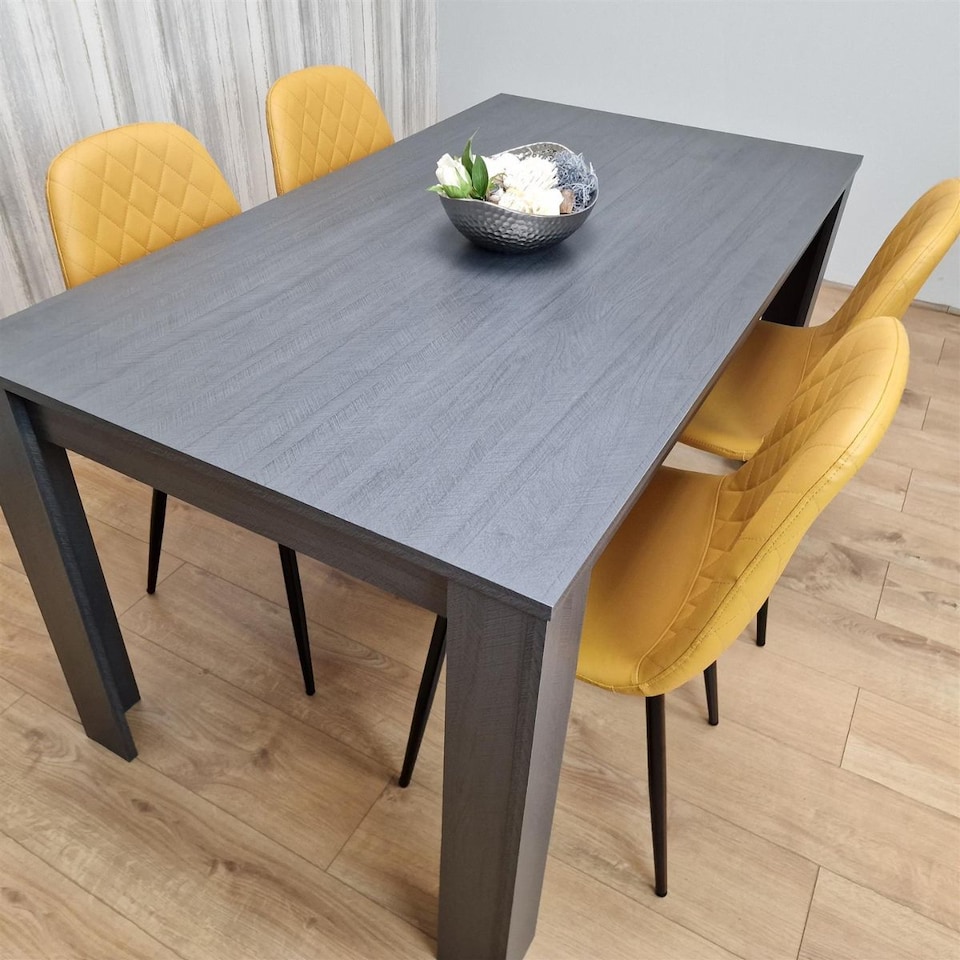 Dining Table and 4 Chairs Modern Dining Table Set With 4 Mustard Gem ...