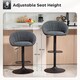 image 3 of HOMCOM Bar Stools Set of 2, Upholstered Swivel Barstools, Height Adjustable Breakfast Bar Chairs with Backrest and Footrest for Kitchen Island Counter, Dining Room, Dark Grey | Grey