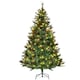 image 1 of HOMCOM 6FT Pre-Lit Christmas Tree Artificial Spruce Tree Holiday Décor Stand