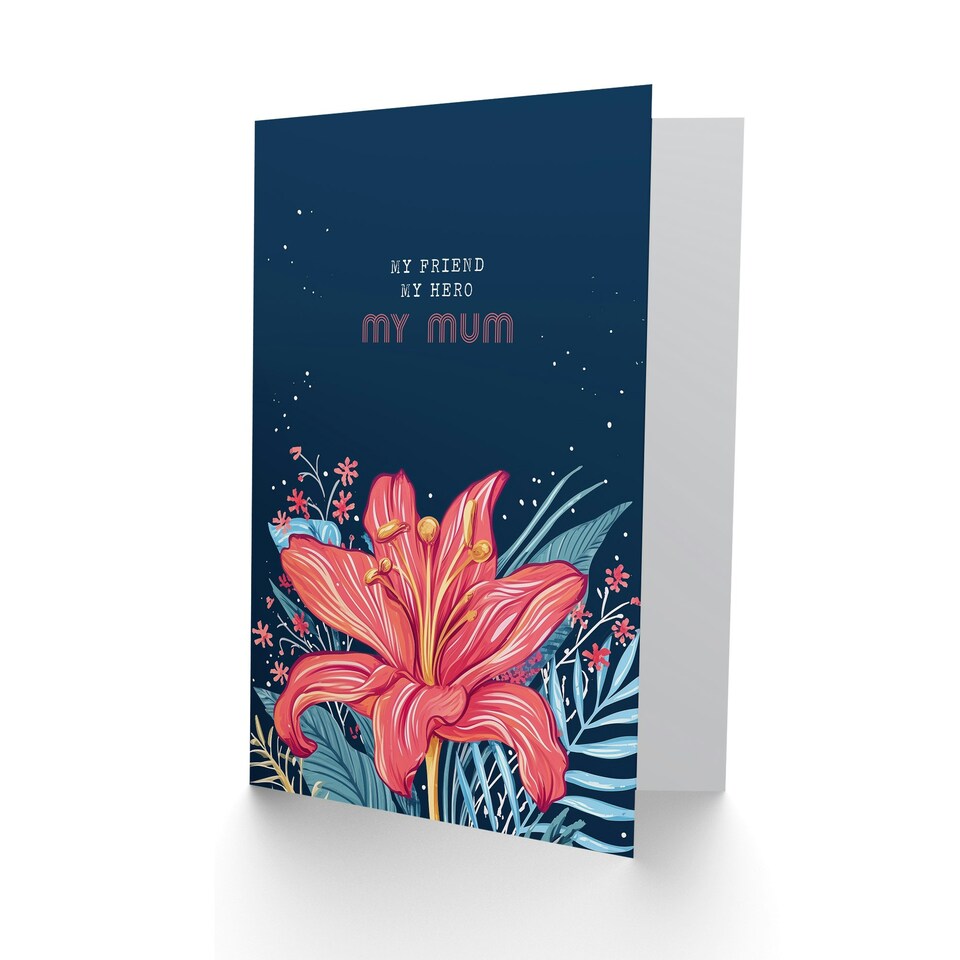 image 1 of Mothers Day Card Sincere My Hero Lily Flower Mum Card