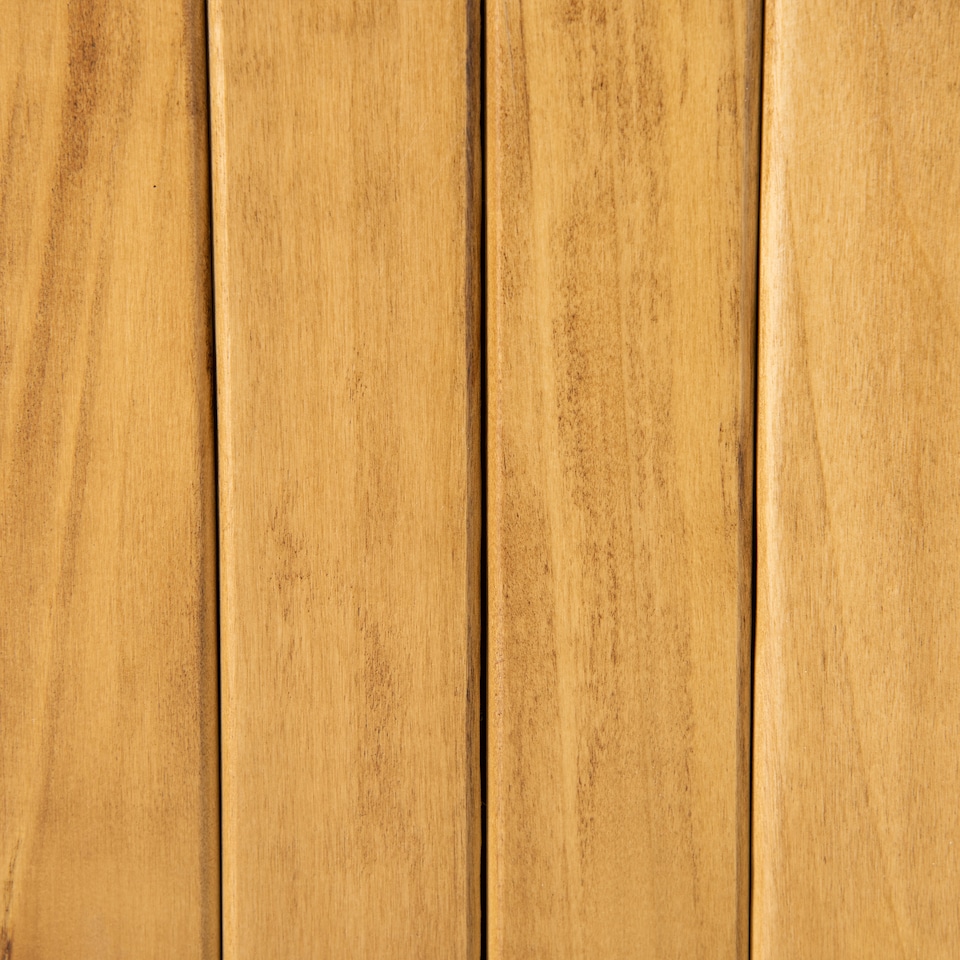 image 1 of Outsunny 2 Seater Garden Storage Bench, 164L Outdoor Storage Box with Backrest Flower Pattern, Wooden Garden Bench with Armrests, 125 x 68.5 x 97cm, Natural