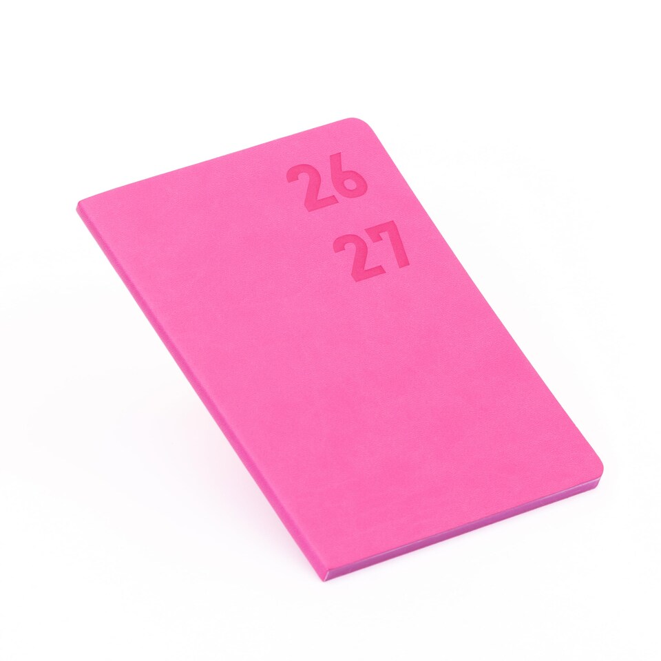 image 1 of 2026 - 2027 Academic Diary A5 Week to View - Mid Year Planner August 2026 to July 2027 - Softcover Felix - Term Dates Notes Timetable | Pink | Cerise