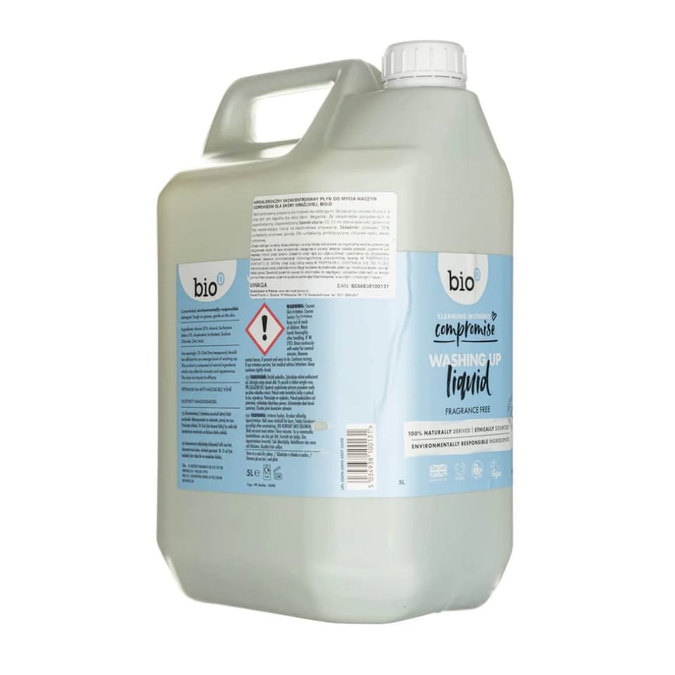 image 1 of Bio-D Fragrance Free Washing Up Liquid 5 Litre