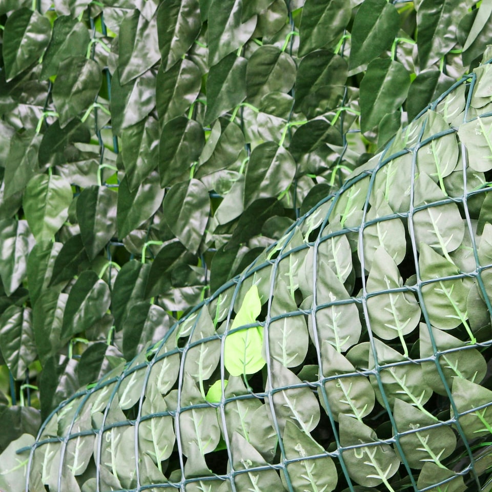 image 1 of Primrose Artificial Ivy Leaf Screening Hedge Roll Privacy Screen W3m x H1m