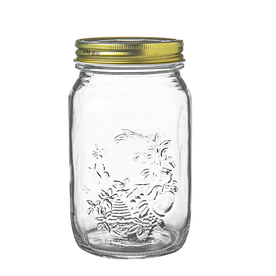 image 1 of Bormioli Rocco Quattro Stagioni Glass Storage Jars - 1 Litre - Pack of 3