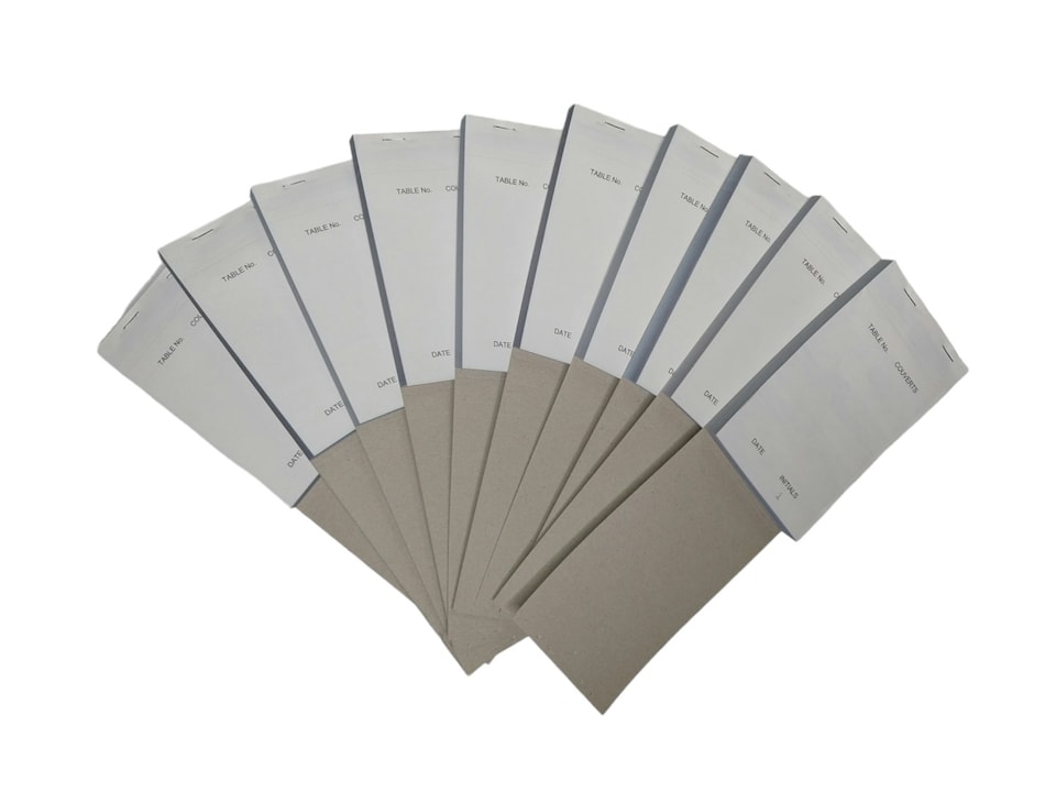 image 1 of Pack of 50 95mm x 165mm White Carbonless Quadruplicate Restaurant Pads