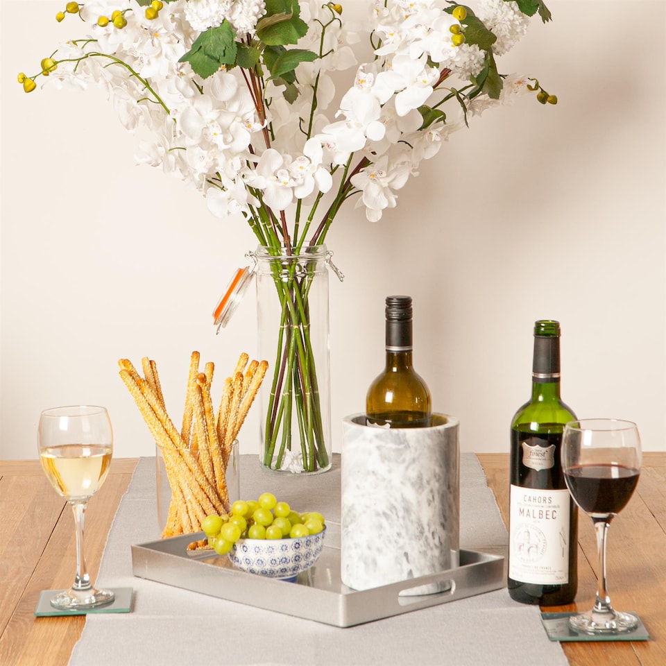 image 1 of Argon Tableware Rectangle Serving Tray - 34.5 x 25cm - Silver | Silver | Silver