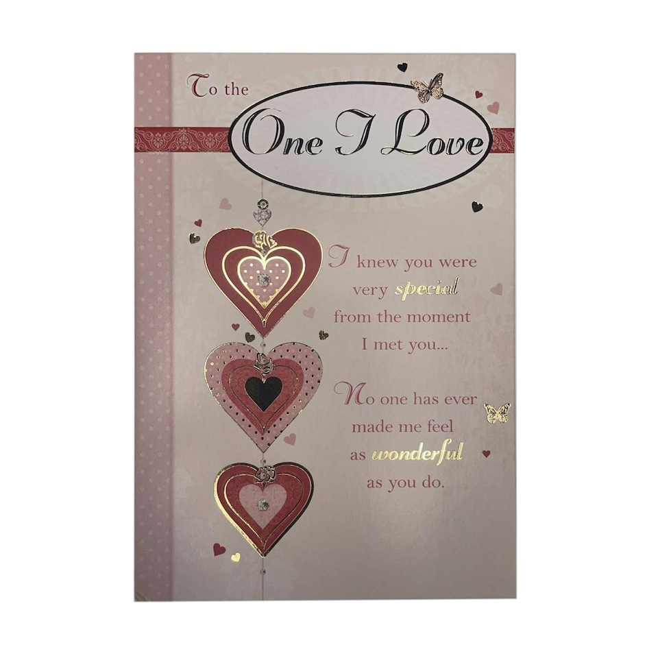 image 1 of To The One I Love Hearts Design Open Greeting Card